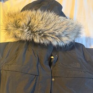 The North Face Black Jacket with Faux Fur Hood